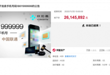 6个9手机号拍出2614万天价 起拍价仅100元-融党建互动平台