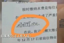 业主欠800万水费 倾家荡产不够交 物业称正在核查-融党建互动平台