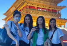 邱淑贞带2个女儿游西安 母女神似姐妹-融党建互动平台